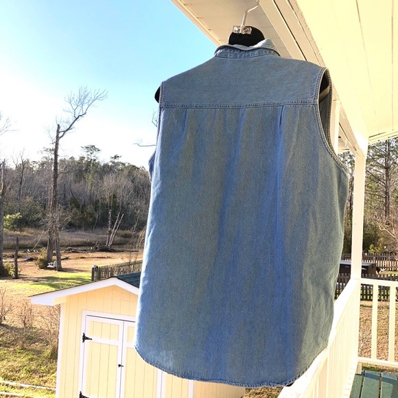 Vintage Denim Bill Blass Top Embroidered ⭐️Large - Picture 6 of 7